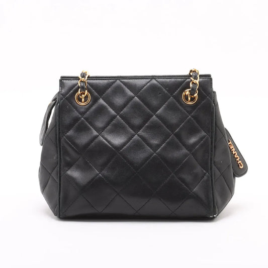 Chanel Black Quilted Leather Chain Shoulder Bag with Gold-Tone Hardware