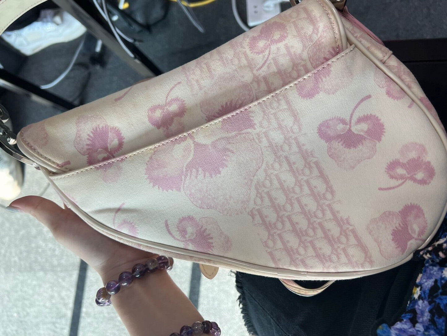 Dior Pink Blossom Vintage Saddle Bag