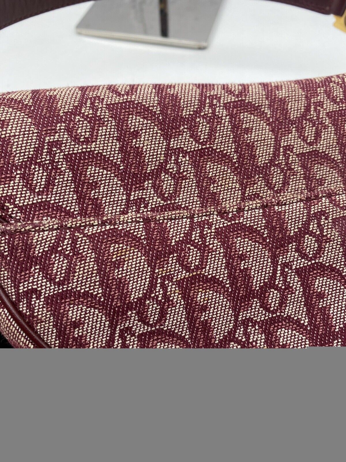 Christian Dior Red canvas monogram Vintage Saddle bag