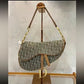 Pre-Owned Christian Dior vintage canvas green saddle bag