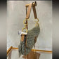 Pre-Owned Christian Dior vintage canvas green saddle bag