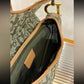 Pre-Owned Christian Dior vintage canvas green saddle bag